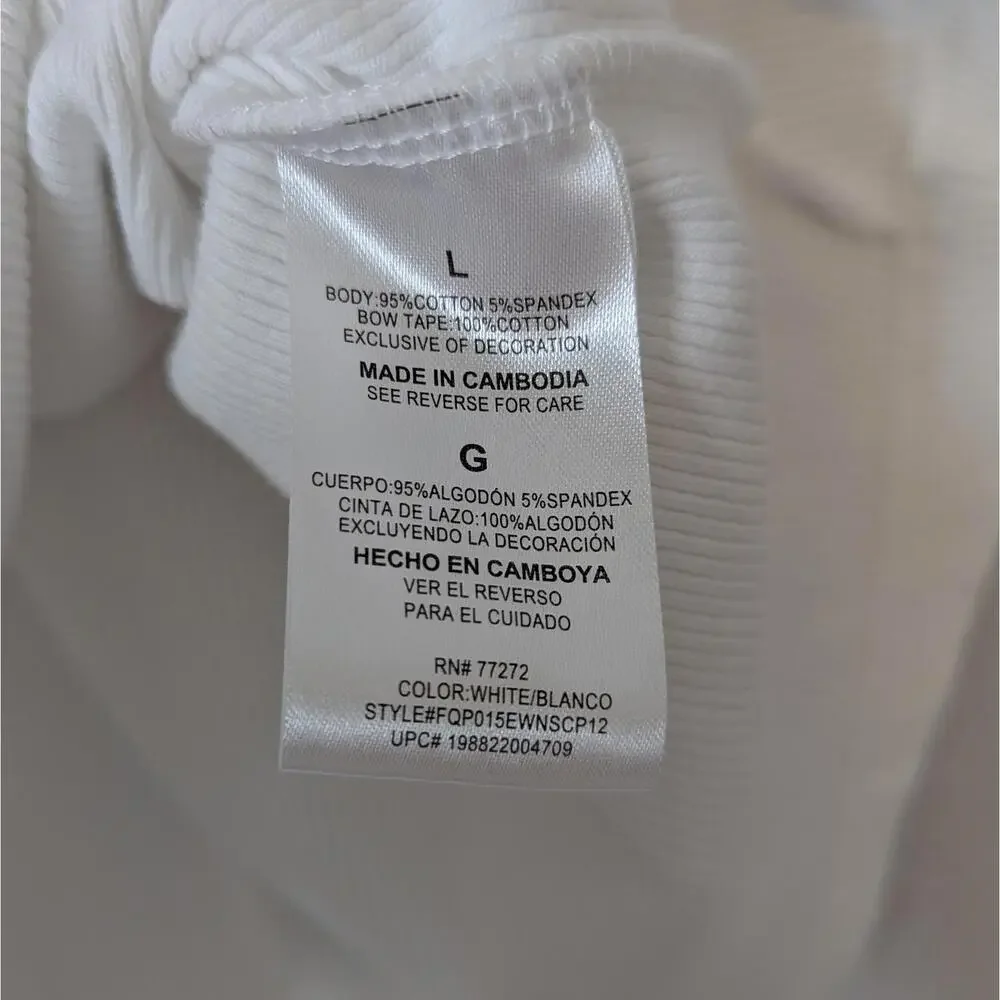 French Connection white cotton bow tank top - Picture 6 of 6